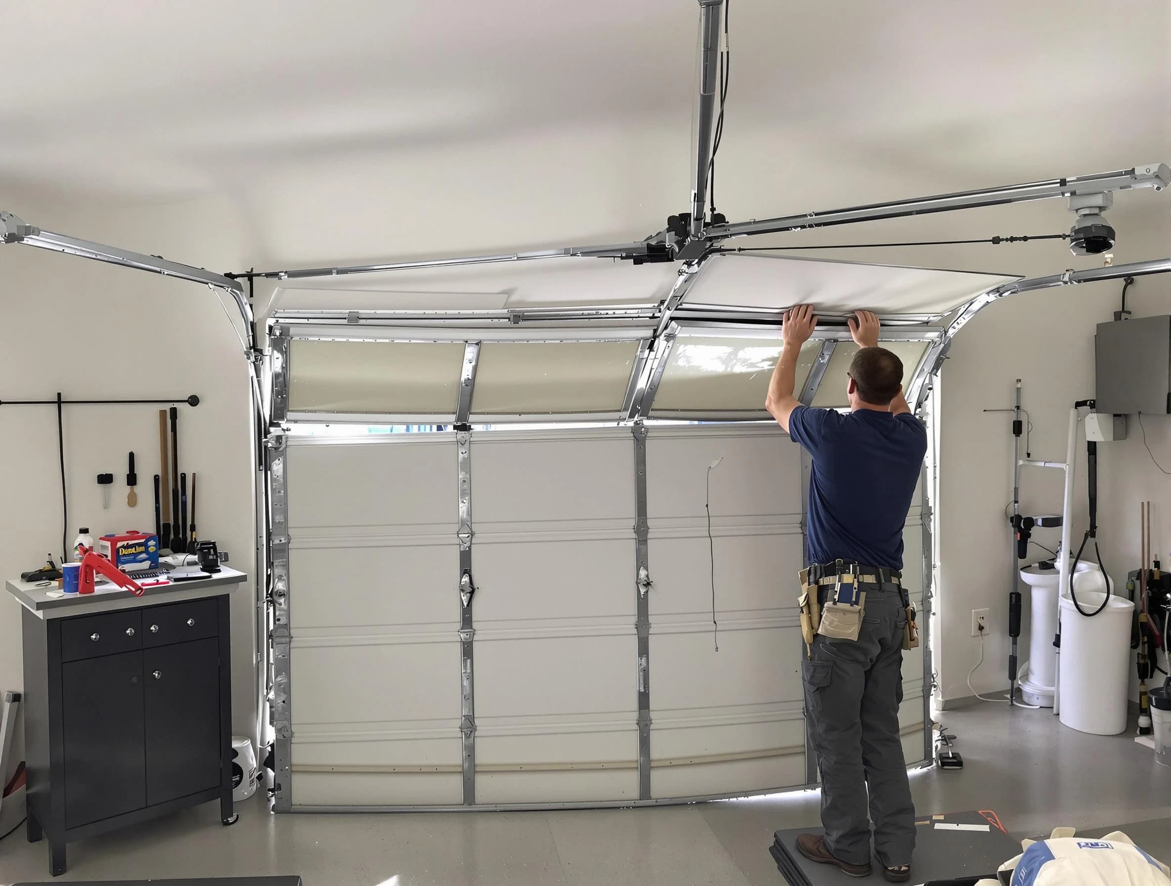 Avondale Garage Door Repair specialist performing precise section replacement on Avondale garage door