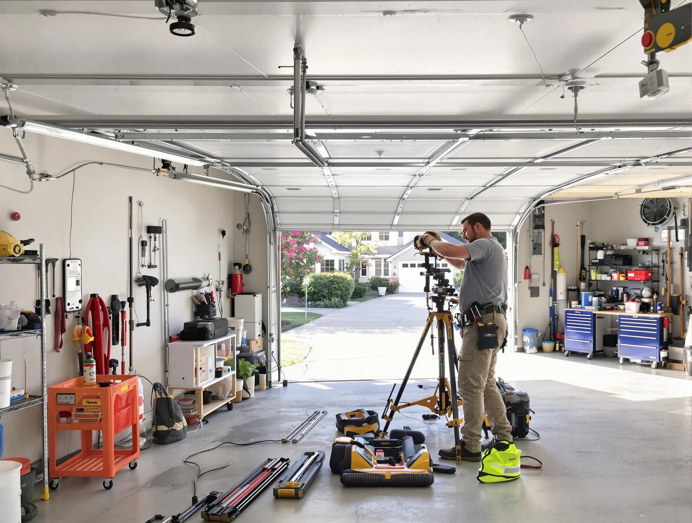 Avondale Garage Door Repair specialist performing laser-guided track alignment in Avondale